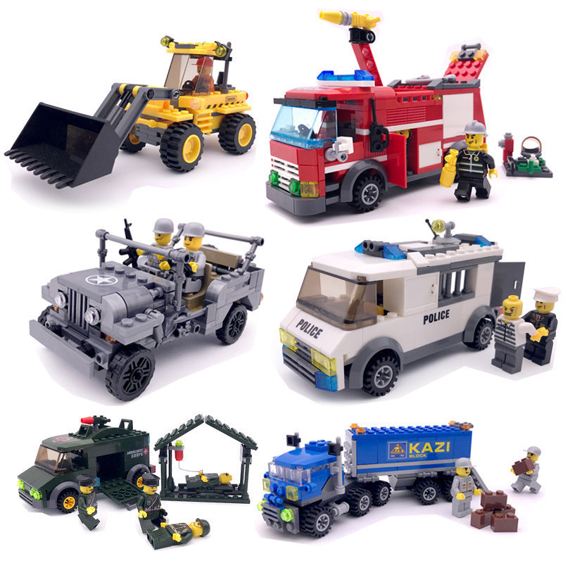 Jouets éducatifs de blocs de construction interactifs en plastique de voiture assemblée pour enfants