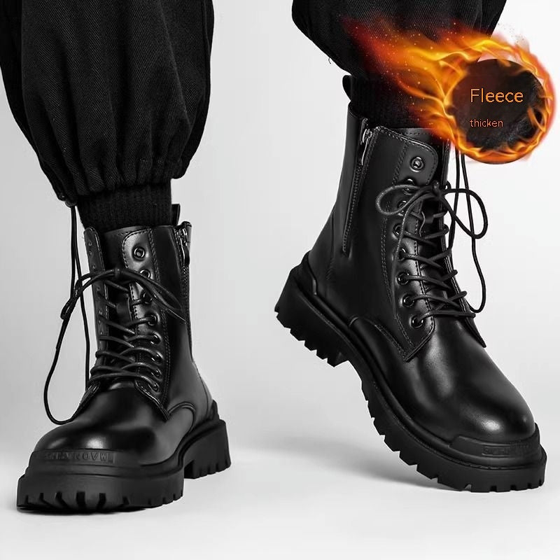 Botas de cuero británicas Tide de caña media para hombre
