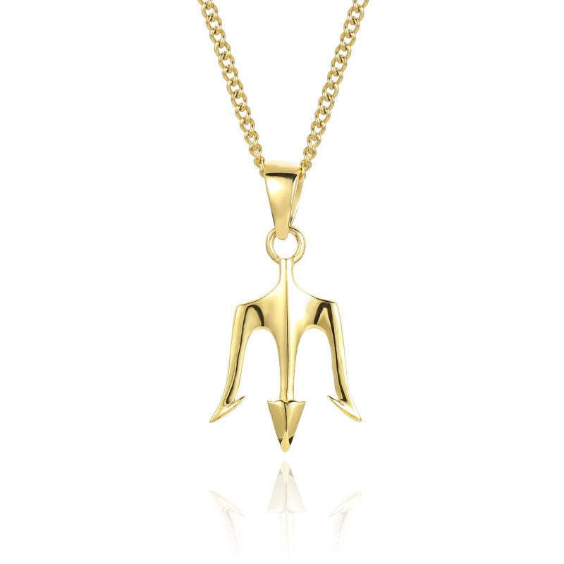 Collar con colgante chapado en oro de 18 quilates con moneda de acero inoxidable y brújula para hombre