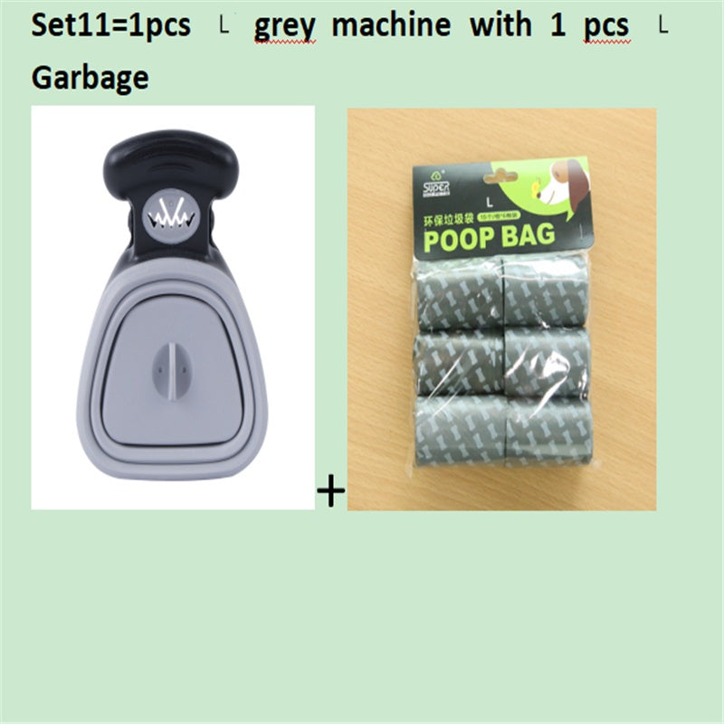 Scooper de merde pliable de voyage pour animaux de compagnie de chien avec 1 rouleau de sacs décomposables cuillère de merde propre ramasser les excréments nettoyant Epacket expédition