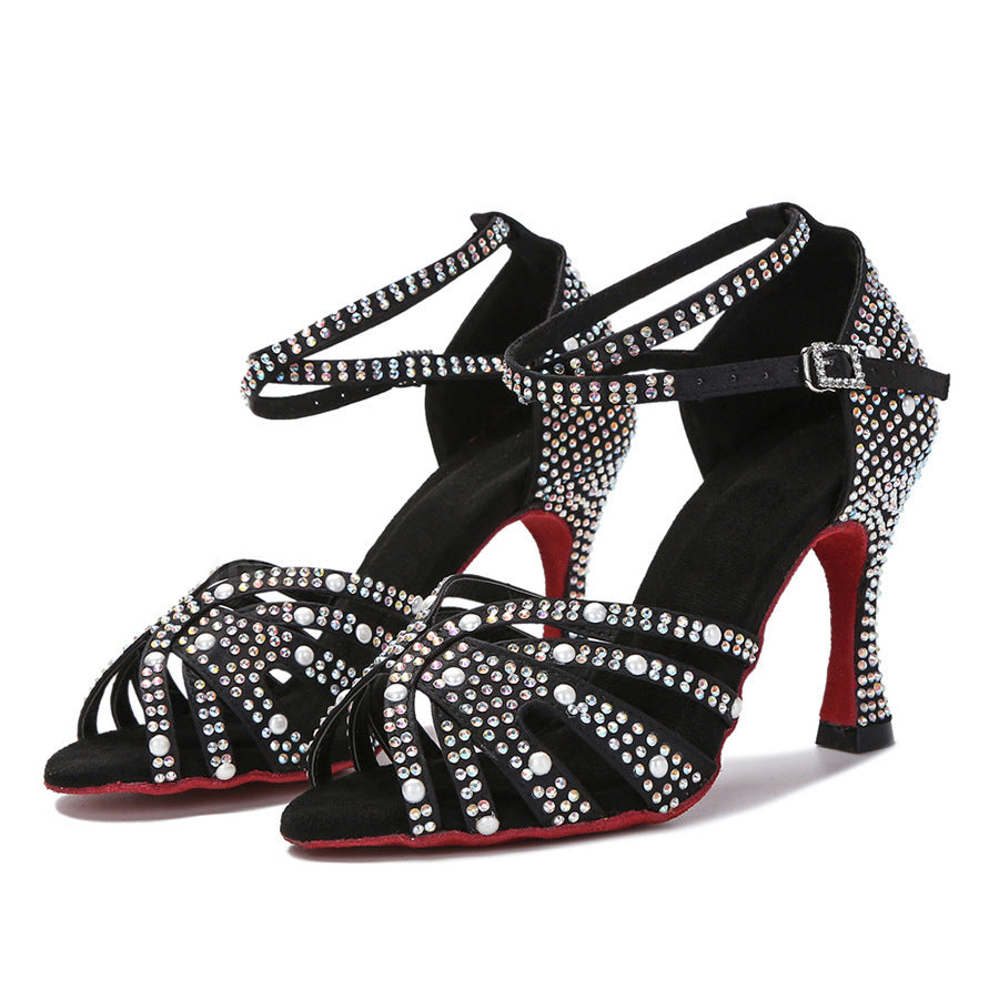 Chaussures de danse latine Diamond pour femmes, semelle souple d'intérieur