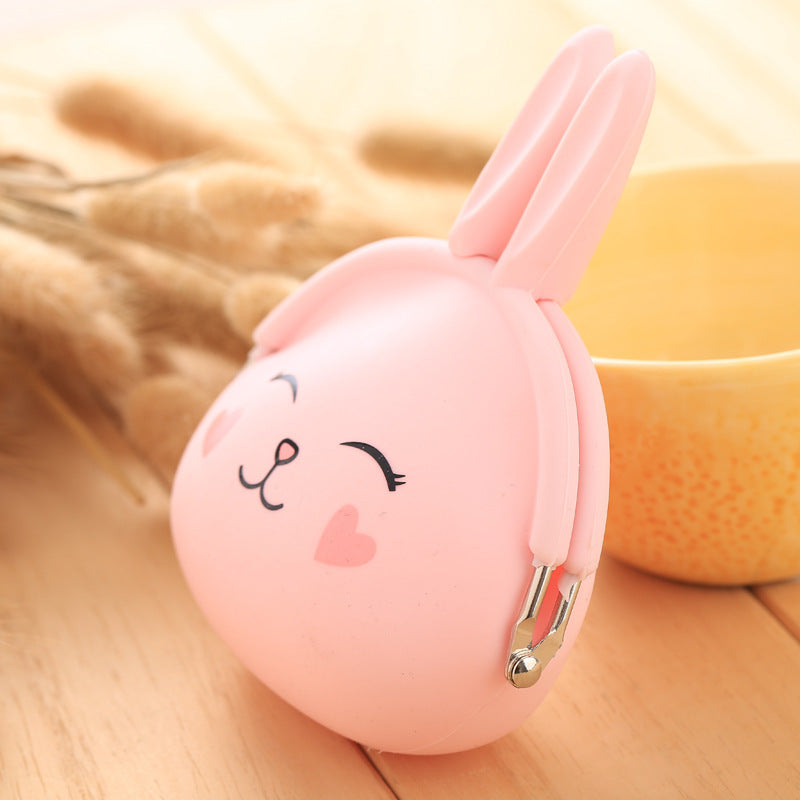 Dessin animé gel de silice zéro sac à main coréen adorable lapin zéro sac à main couleur bonbon paquet clé sac dame sac