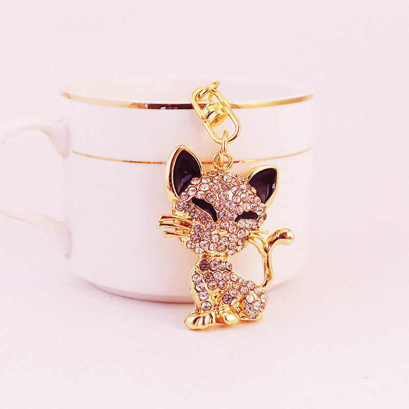 Plisser les yeux mignons renard Animal alliage porte-clés accessoires pendentif porte-clés