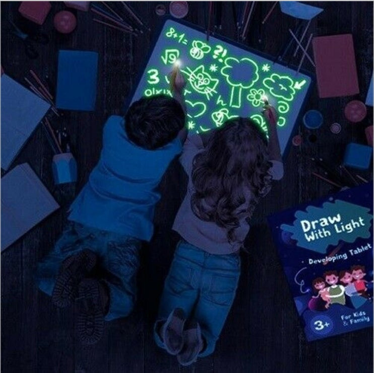 Jouet éducatif tapis de dessin 3D magique 8 effets de lumière Puzzle planche carnet de croquis
