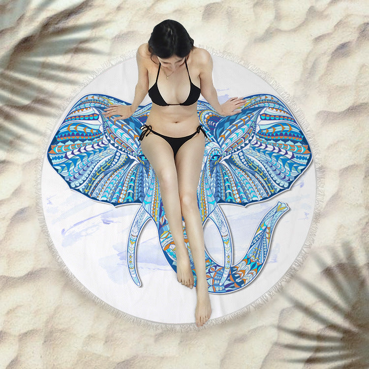 Serviette de plage à franges serviette de bain ronde serviette de plage