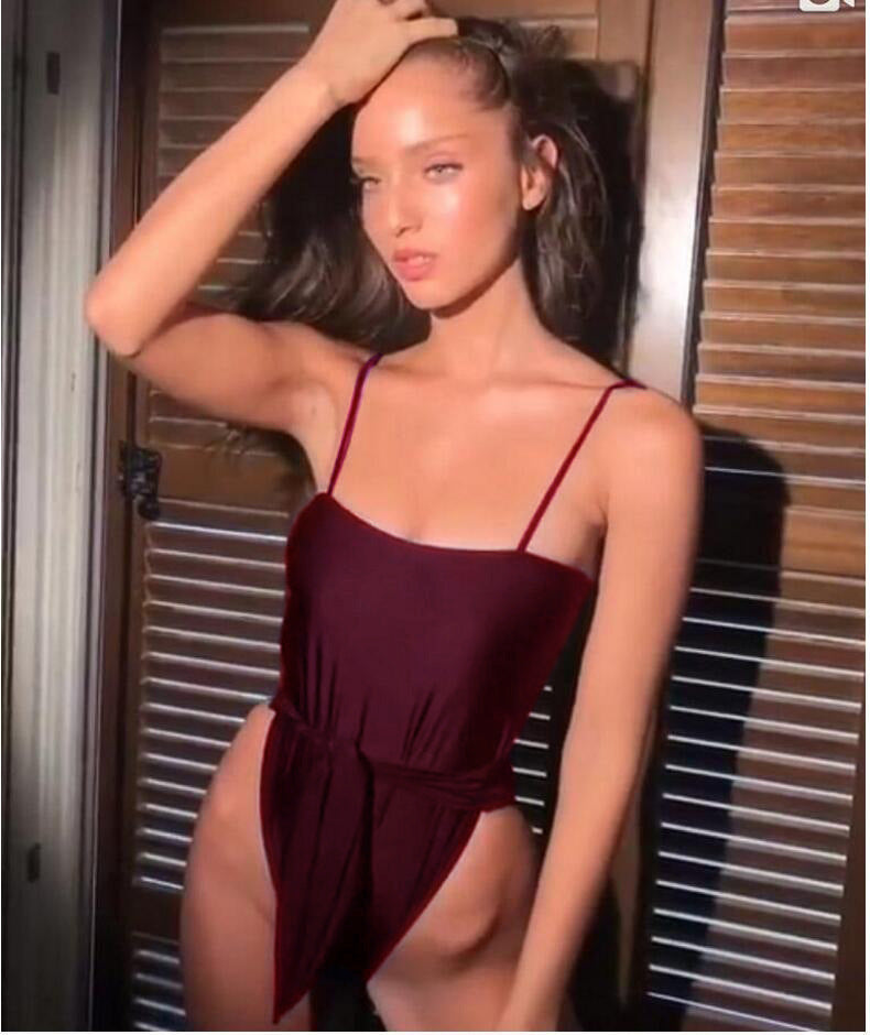 Traje de baño Sexy para mujer, traje de baño de una pieza con cuello Halter, traje de baño Push Up, traje de baño vendaje, ropa de playa femenina 