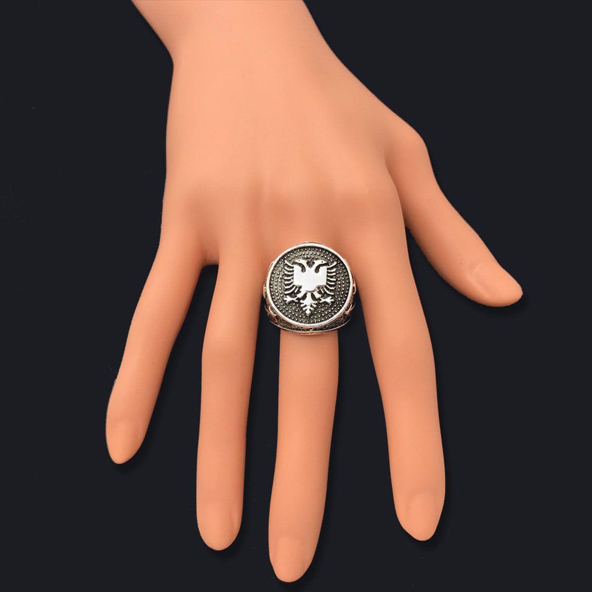 New Men's Albania Flag Logo Ring