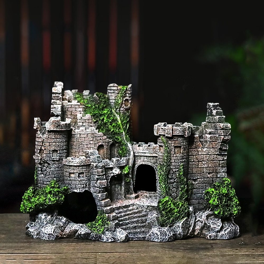 Décoration de château en résine pour aquarium