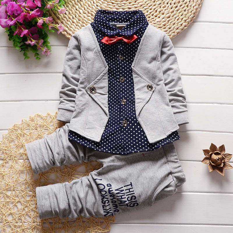 Costume enfant noeud papillon pull petit pantalon