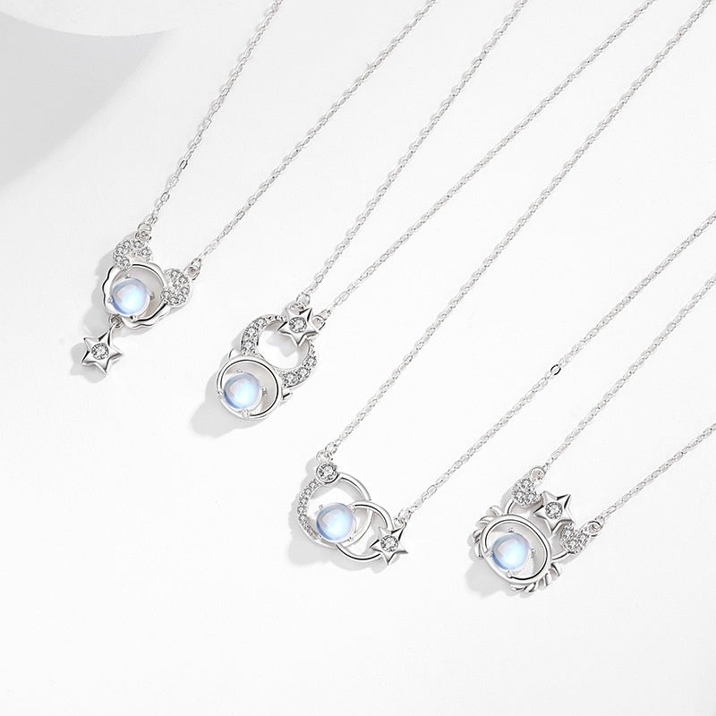 Collier en argent Sterling 925 avec douze constellations pour femmes, Design d'intérêt particulier, luxe léger