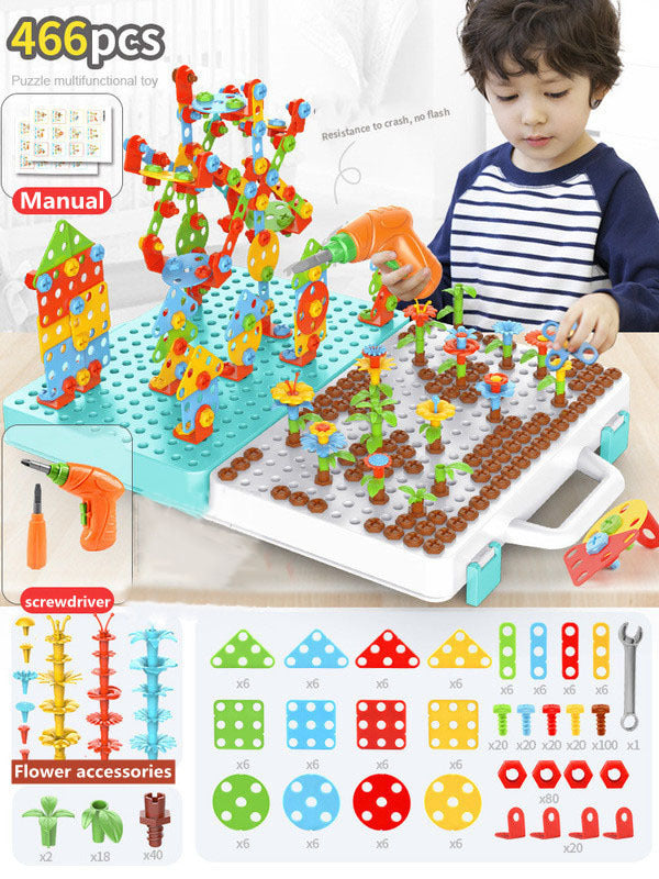 Tournevis pour enfants, jouet, perceuse électrique, assemblage et démontage pratiques, boîte à outils, Puzzle pour bébé