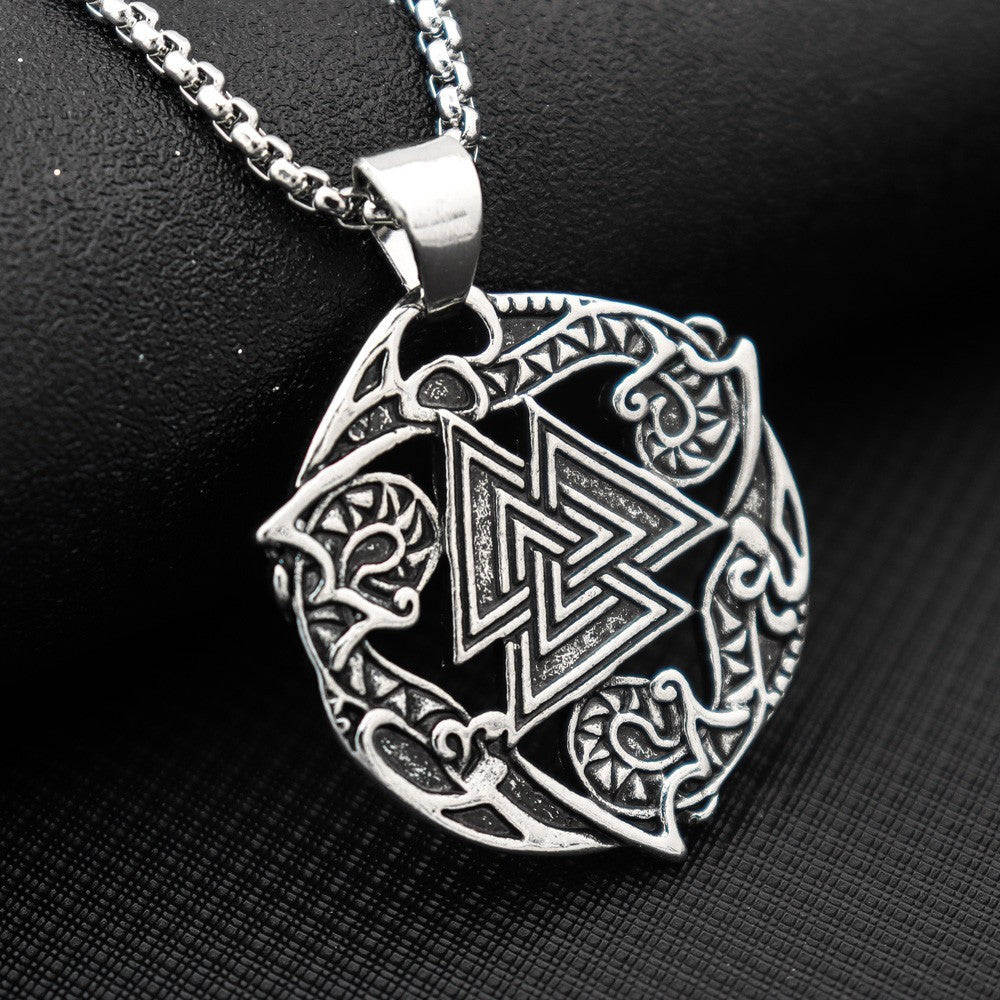 Pendentif collier triangle empilé rétro européen et américain