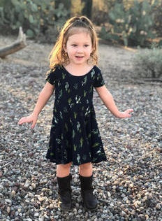 Robe à la mode pour filles, tenue imprimée de cactus