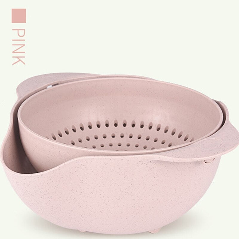 Organizador de lavandería para cocina, cuenco de plástico para frutas y arroz, colador de arroz, cesta de lavado