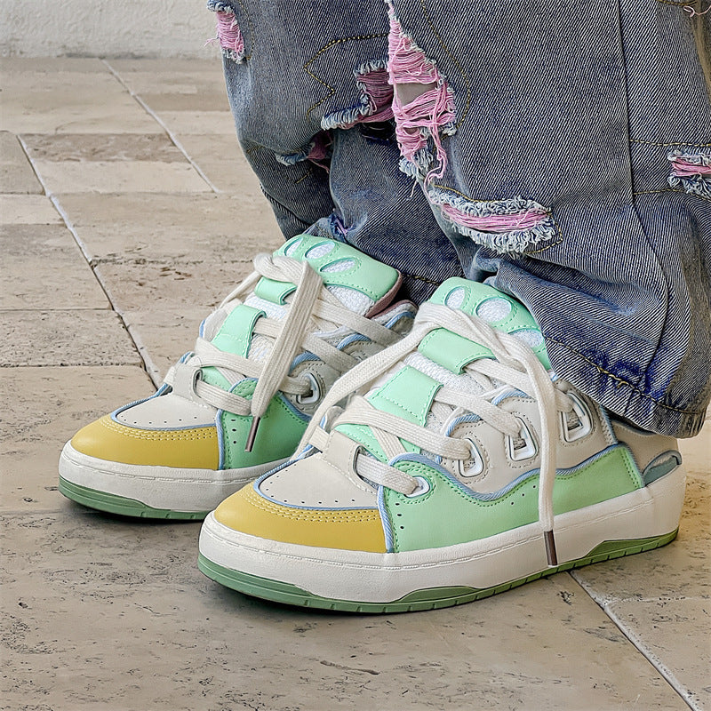 Zapatos de hombre Zapatillas de deporte antideslizantes de pan de pareja retro de nicho atractivo