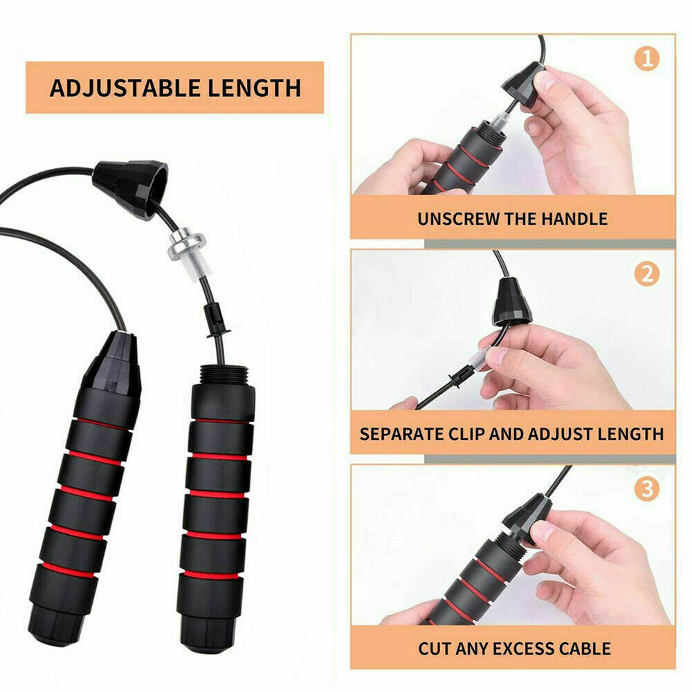 Jump' Rope Cable de cuerda para saltar de velocidad rápida sin enredos con rodamientos de bolas cuerda para saltar de acero gimnasio Fitness ejercicio en casa cuerpo delgado