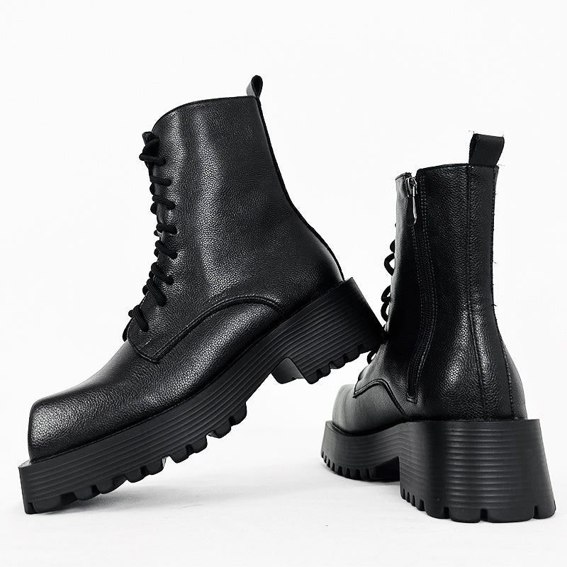 Botas Martin con punta cuadrada y plataforma a la moda para hombres y mujeres