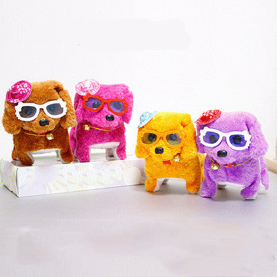 Robot électronique de simulation de chien, peluche, corde de marche, chiot