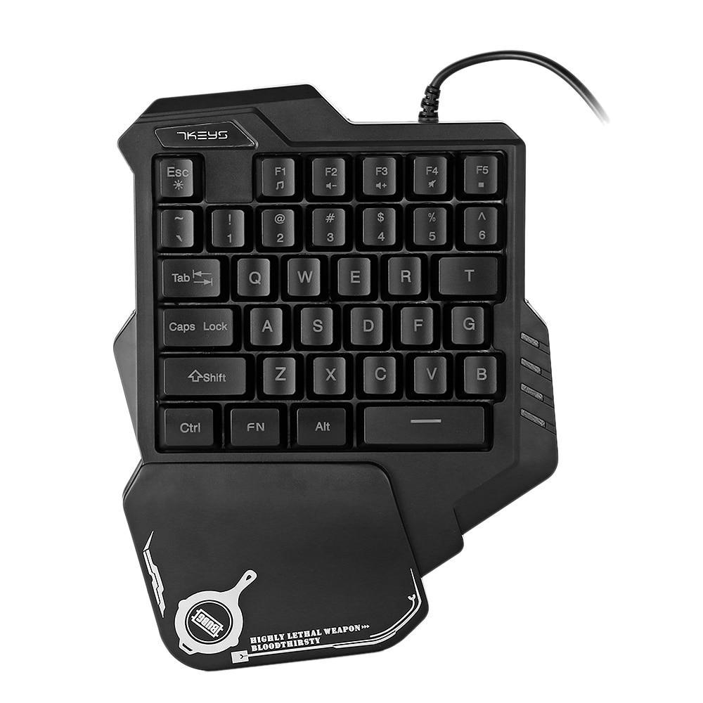 Teclado mecánico para jugar con una sola mano, miniteclado portátil retroiluminado RGB, controlador de juego