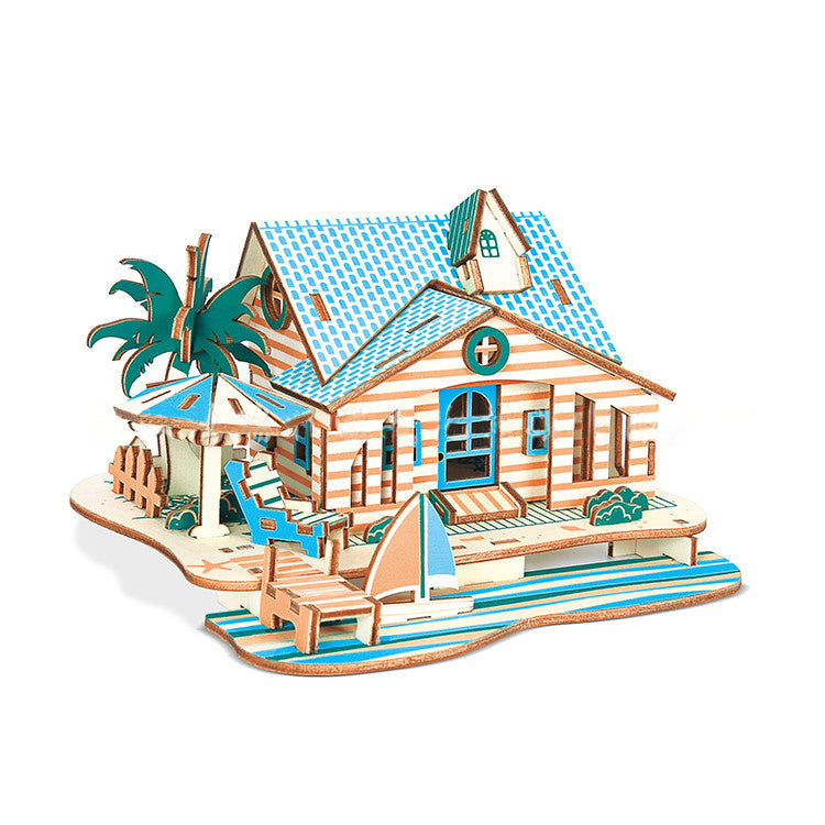 Puzzle en bois 3D en trois dimensions, modèle DIY