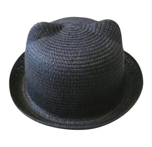 Chapeau d'été coréen oreilles de chat mignon, chapeau de paille, chapeau de soleil