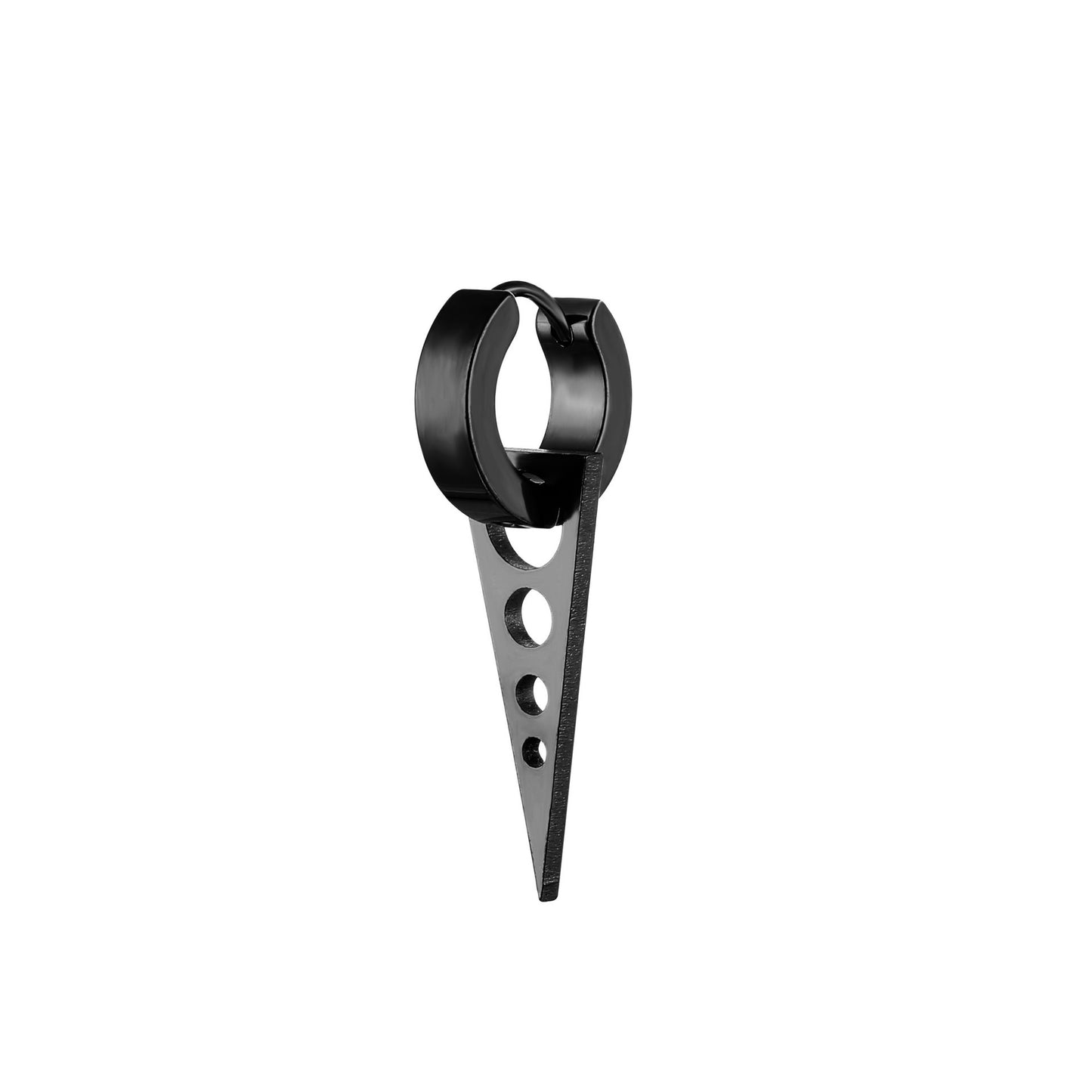 Boucles d'oreilles à pampilles en acier titane, Punk Hip Hop Triangle, Clip d'oreille Non perçant