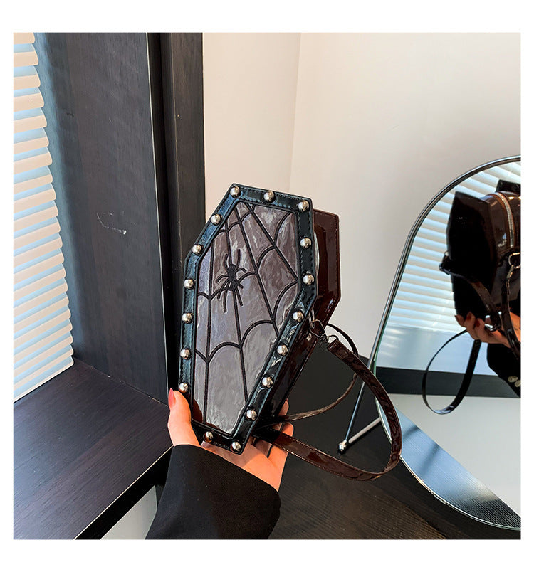 Bolso de hombro de ataúd fantasma de personalidad oscura europea y americana de Halloween de estilo gótico