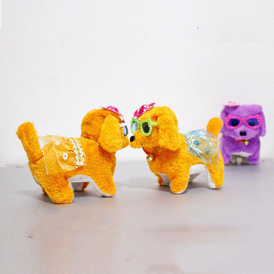 Robot électronique de simulation de chien, peluche, corde de marche, chiot