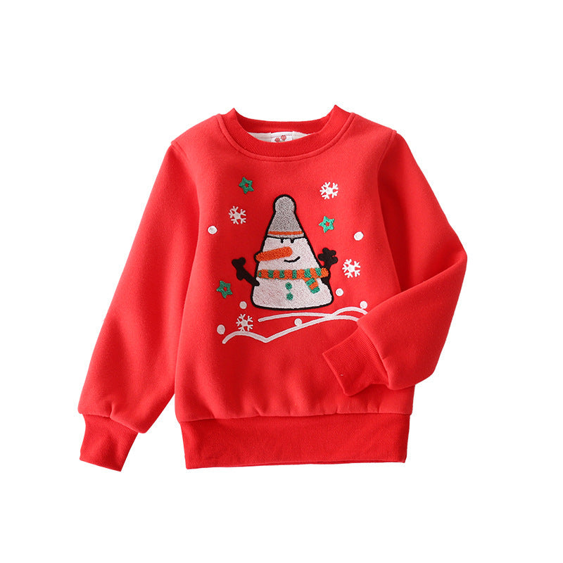 Bonhomme de neige de Noël et pull bébé rembourré en velours