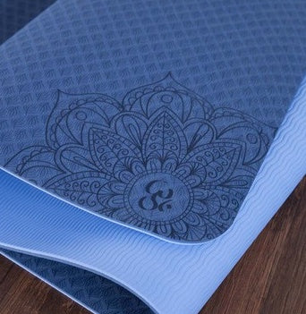 Tapis de yoga antidérapant TPE bicolore, tapis de fitness
