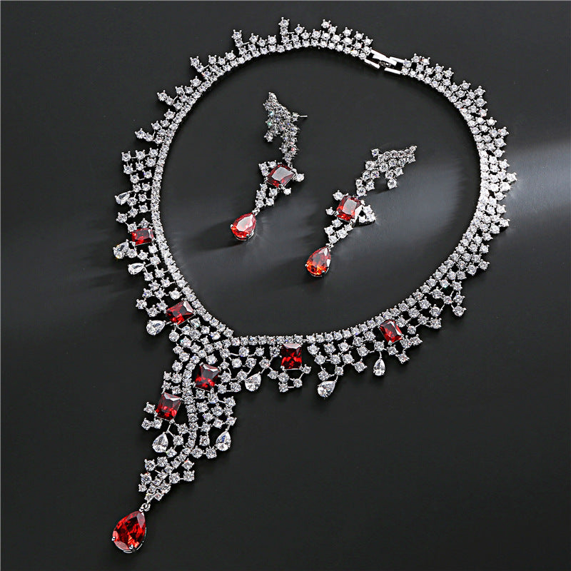 Costume de bijoux de mariée en zircon de style exotique