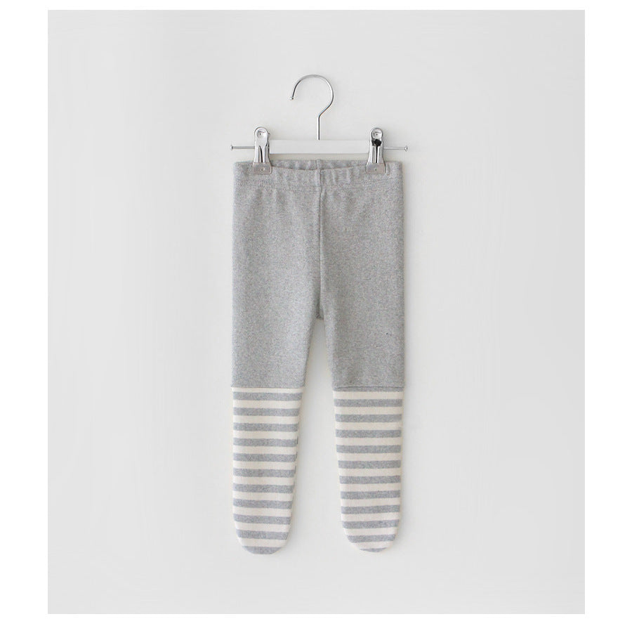 Collants rayés surpiqués