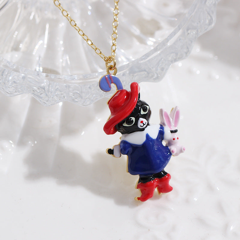 Clous d'oreilles chat bleu vêtements en bottes