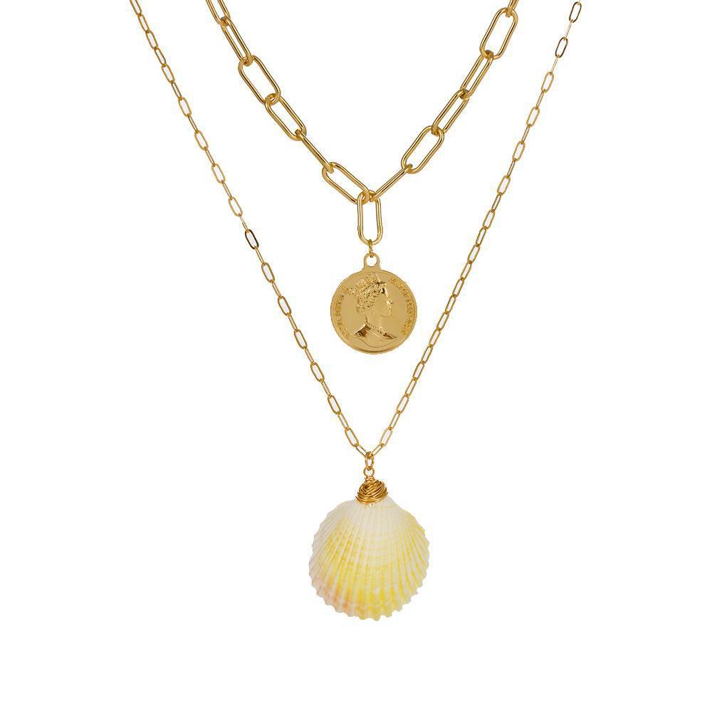 Pendentif de conque d'étoile de mer de coquille de perle de mode