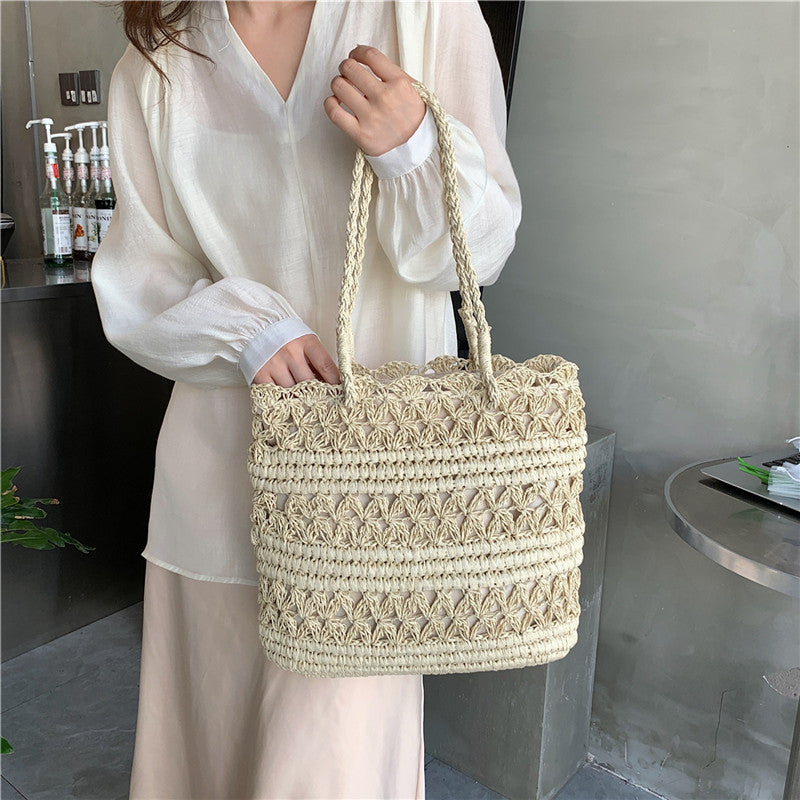 Sac à bandoulière creux tissé vintage français