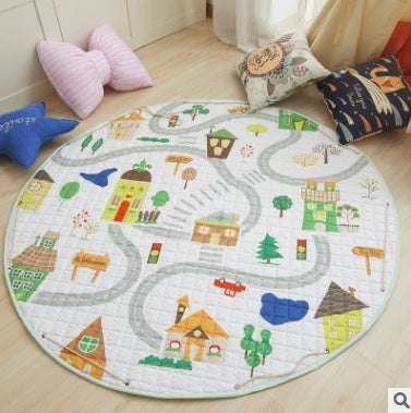Tapis de rangement pour voiture en coton, modèles d'explosion Ins, tapis de rangement pour jouets, sortie ronde, tapis d'escalade pour enfants, sac de rangement