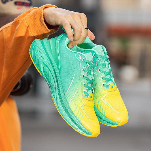 Chaussures de course légères tissées volantes à semelle épaisse Popcorn