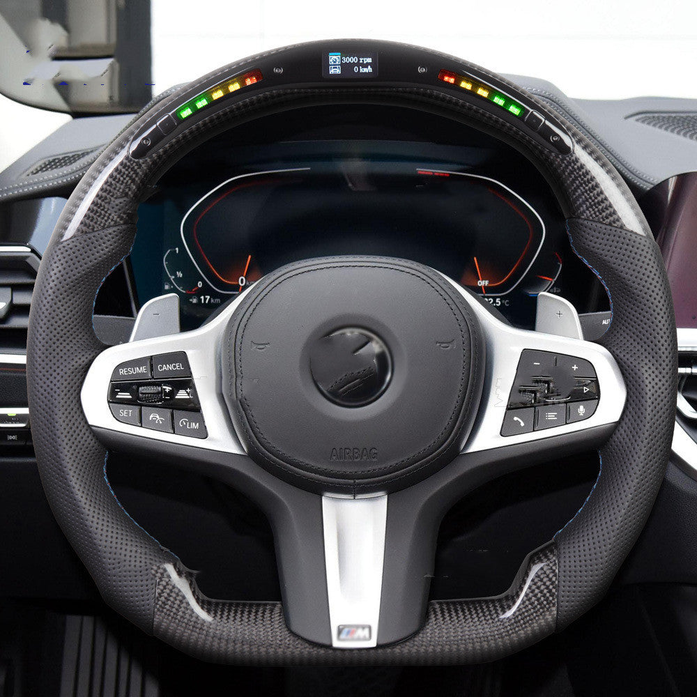 Volant de sport de voiture LED multifonctionnel intelligent en Fiber de carbone X3x5