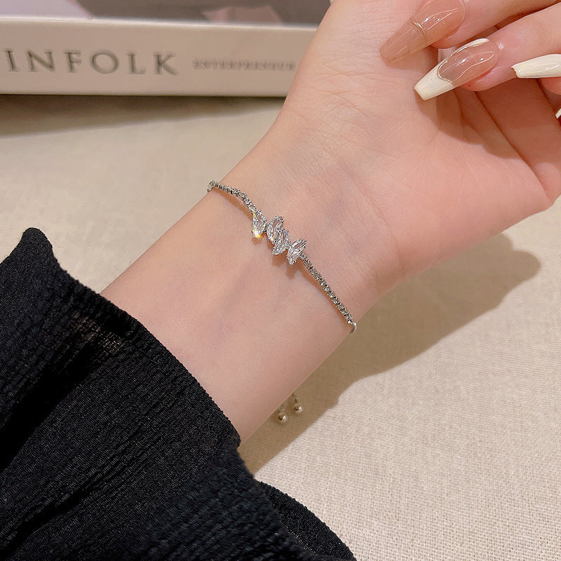 Bracelet à nœud en Zircon raffiné pour femmes, niche