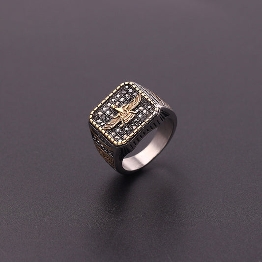 Retro Inlaid Teaching Men's Fashion Retro Ring Ornament