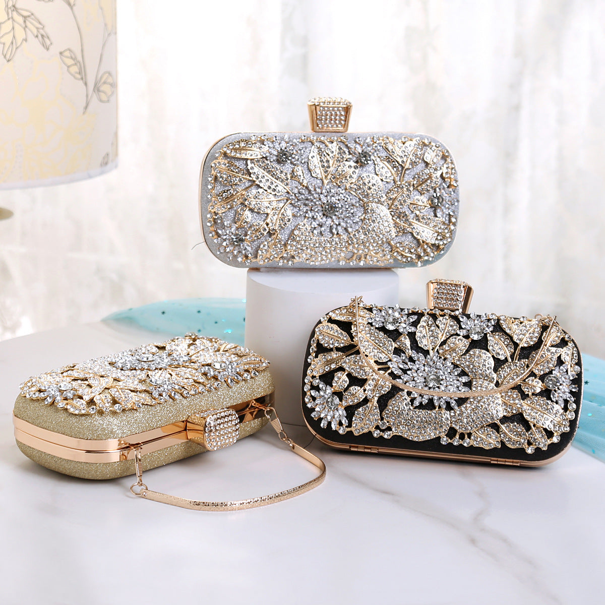 Sac à main pour dames européennes et américaines avec diamants