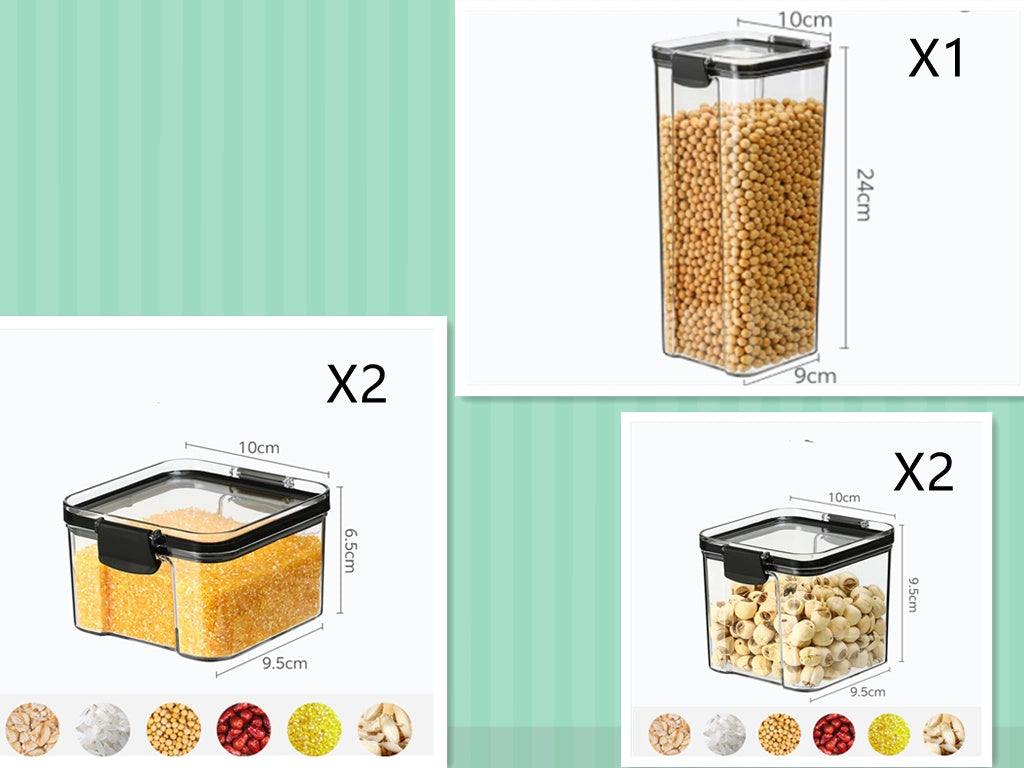 Caja de tarro de almacenamiento de cocina para cereales