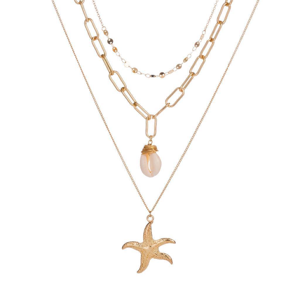 Pendentif de conque d'étoile de mer de coquille de perle de mode
