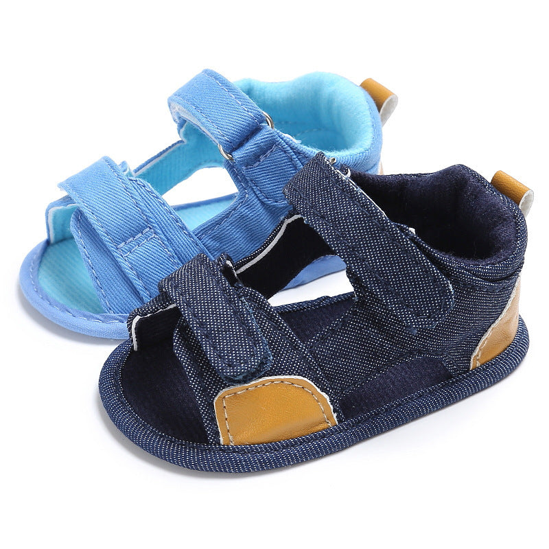 Sandales Velcro pour bébé en denim, chaussures pour tout-petits, chaussures pour bébés