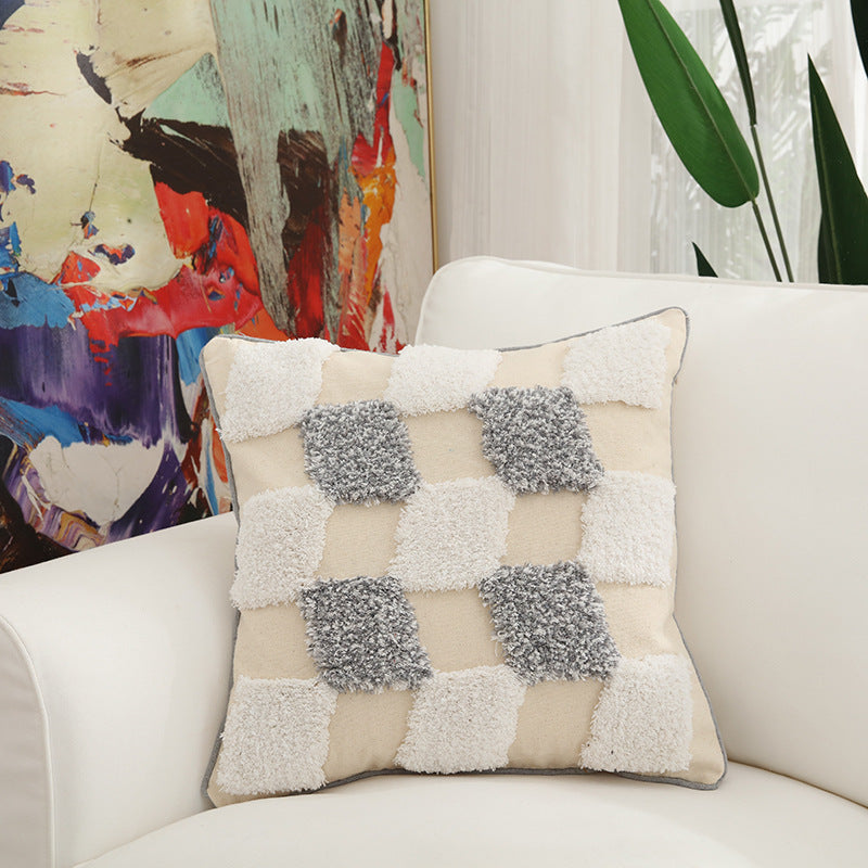 Oreiller en coton brodé pour la maison