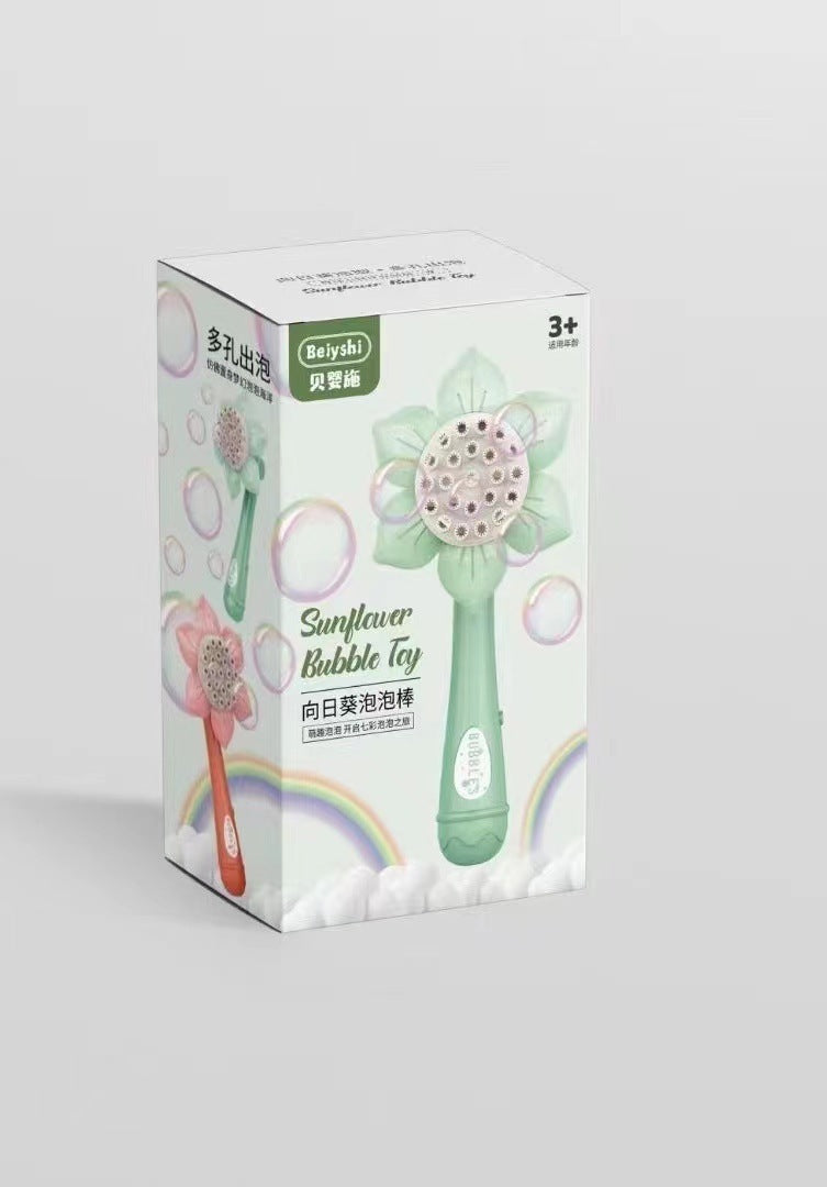 Machine à bulles en forme de tournesol, jouet Portable, baguette à bulles, souffleur de bulles électrique, jouet d'extérieur