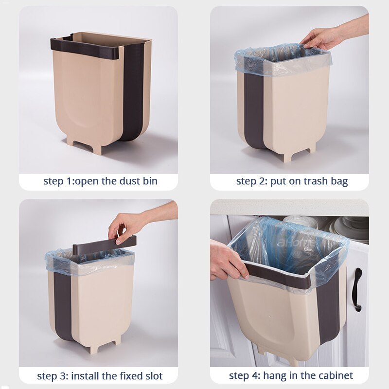 Poubelle murale pliable