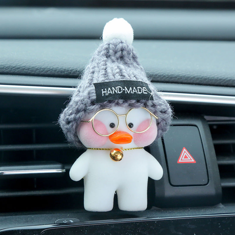 Kawaii Cafe pato juguete dibujos animados lindo pato coche decoración animales muñecas
