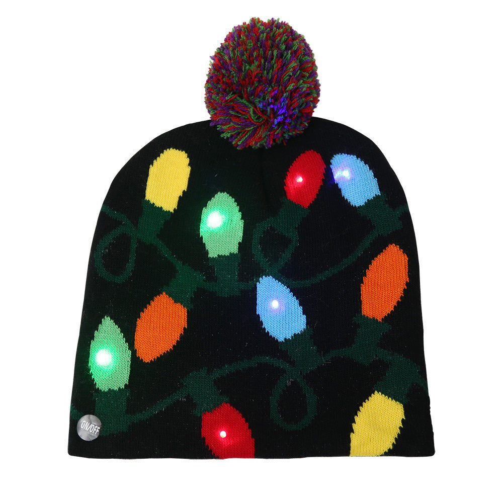 Gorro navideño Gorro de punto LED con luces