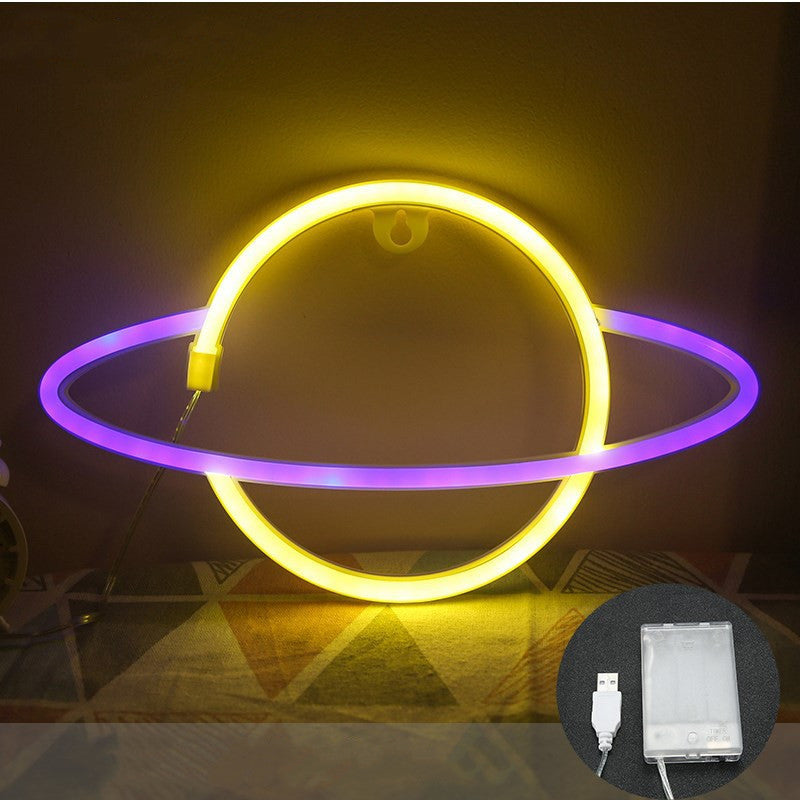 Lámpara de modelado cósmico de neón LED Planet decoración de dormitorio